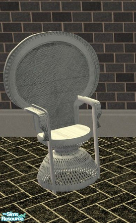 Sims 2 — White Wicker Patio Set - Chair by Riverwillows — Lovely 2 piece wicker patio set in white. Base game. By