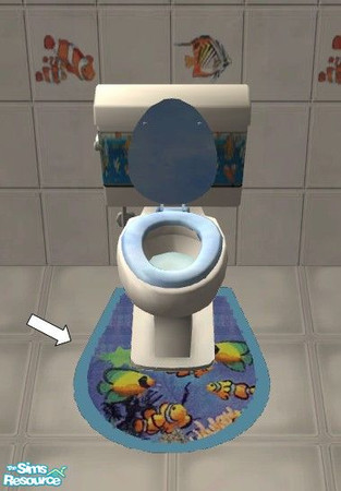 Sims 2 — Under the Sea Kid\'s Bath - Toiletmat by Riverwillows — Cute bathroom, decorated with fishies and sea life.