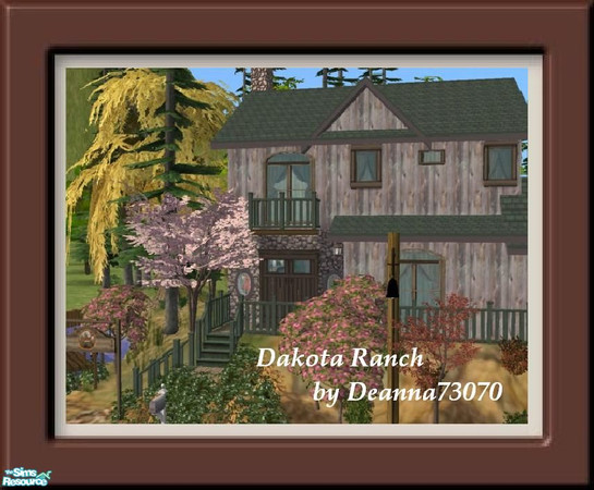 Sims 2 — Dakota Ranch by DEANNA73070 — Two story, old ranch-style lot, featuring two ponds and lots of trees.