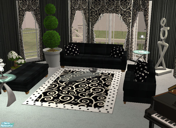 Sims 2 — Going Dotty Pure Black by H3wwy — Here you have style, and versatile decorating in one easy shot! 4 colourways