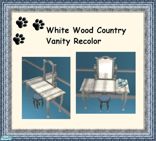 Sims 2 — Dolphin Cove Bedroom - White Wood Country Vanity by MinnieMinPin — 