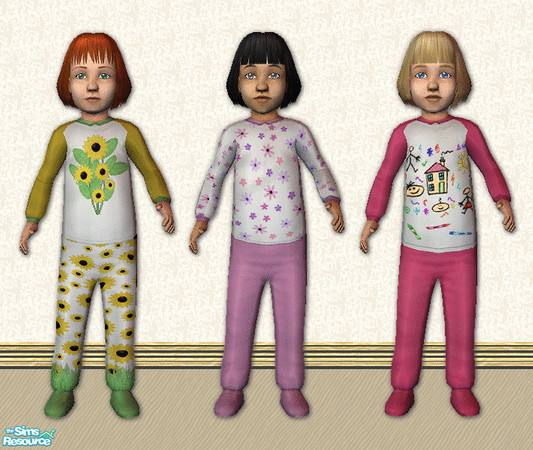 Sims 2 — Fun Pajamas for Girls by jombay — Tired of the boring, Maxis pajamas? Well, so is your toddler! She\'ll love