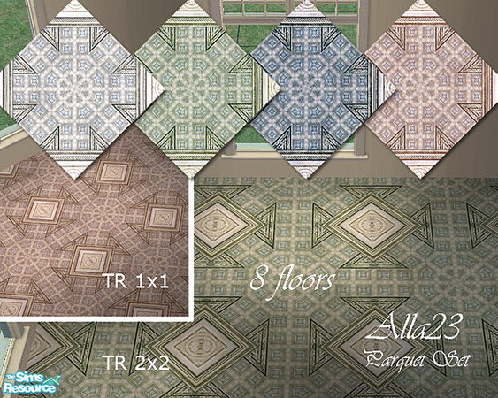 Sims 2 — Parquet Set - 8 floors by Semitone — Parquet Set includes 8 floors: 4 colors - tile repeat 1x1 and the same
