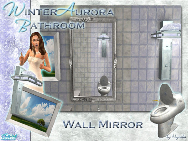 Sims 2 — Winter Aurora Bathroom Superset! - Wall Mirror by Alyosha — A Part of my Winter Aurora Bathroom Superset! Enjoy!