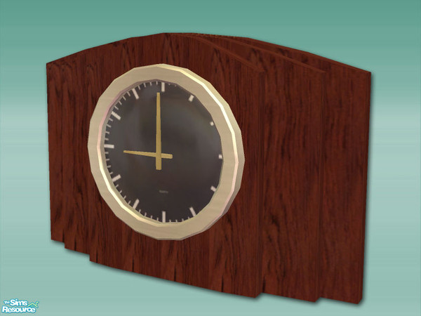 Sims 2 — Wood Nouveaux Clock - Metal Silver by Shakeshaft — Part of a new set of working table/mantle clocks, there are