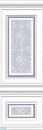 Sims 2 — jsf2WPFWLavenderLace by jsf — White, wainscotted panels hold lace in shades of lavender. Please find in the