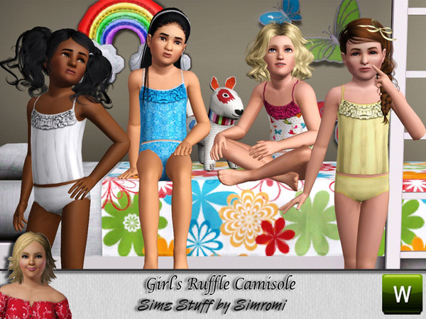 Sims 3 — I Feel Pretty ~ Ruffle Camisole by simromi — Your sim child will feel especially pretty in this ruffle camisole.