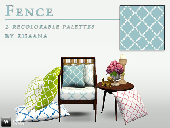 Sims 3 — Fence by Zhaana — With this delicate fence pattern, you'll create a feeling of a secret garden in your interior.