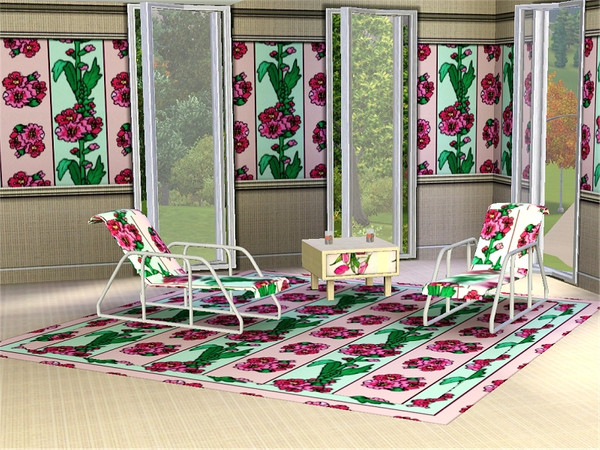 Sims 3 — marcorse_hollyhock pattern by marcorse — Hard to hide a hollyhock! The stately spires of crinkled edged flowers