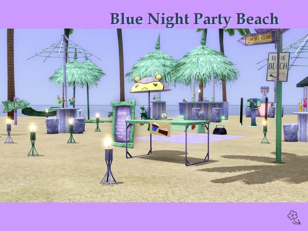 Sims 3 — Blue Night Party Beach by Flovv — This beach is perfect to have fun withouth stop all day and night! Not only