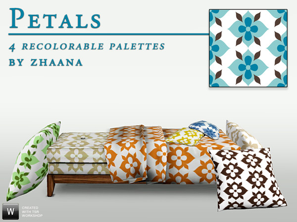 Sims 3 — Petals by Zhaana — A bold stylised floral pattern with four channels palettes. Created in Illustrator +