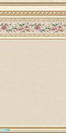 Sims 2 — jsf2PLEBTaupeFloral by jsf — ParkLane mouldings embellished with egg and rope detail hold a soft taupe paint