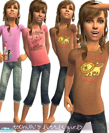 Sims 2 — tschibi\'s little girls - siluetta mesh recolor by justtschibi — This set contains 3 Outfits for little girls,