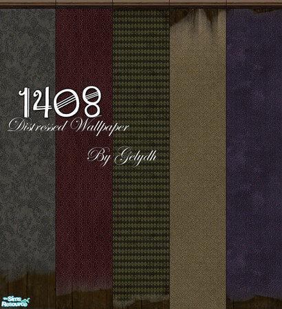 Sims 2 — 1408 - Distressed Wallpaper by gelydh — Set of five peeling, faded, and grungey wallpapers in varying hues and
