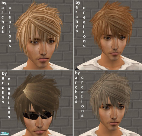 Sims 2 — Male_hair_set01 by archys creations — For the mesh go to: http://www.simsartistsunion.com/. then go to the