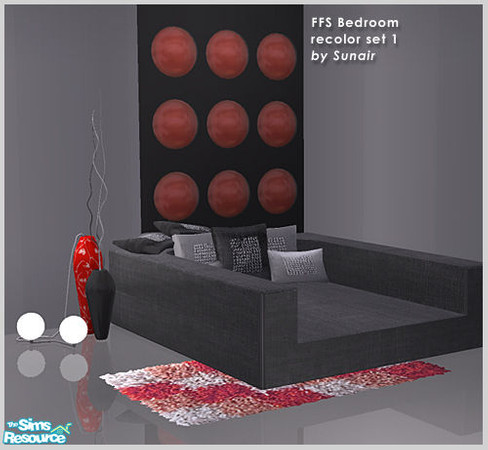 Sims 2 — FFS Bedroom - Recolor set 1 by Sunair — FFS Bedroom - Recolor set 1 (black)