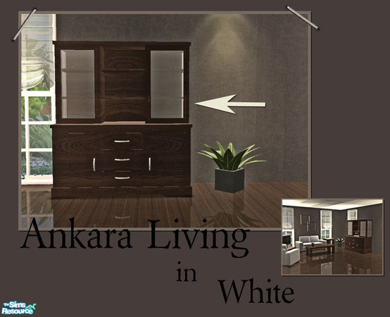Sims 2 — Ankara Living in White - Cabinet by ~Monica~ — A recolor in darkwood. Enjoy ;)