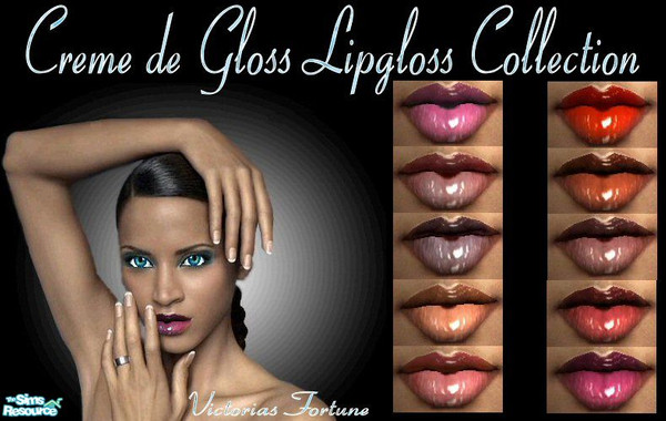 Sims 2 — VF Creme de Gloss Lipgloss Collection by fortunecookie1 — These were inspired by Dior\'s Creme de Gloss.