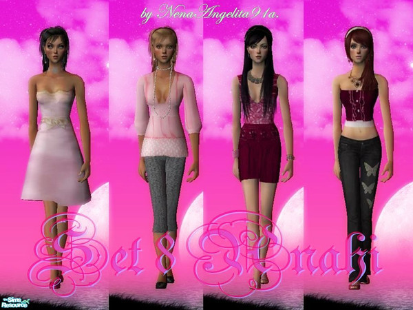 Sims 2 — Set 8 Anahi by NenaAngelita91a — This new set have 4 outfits....and is pink!!! i hope you like this new