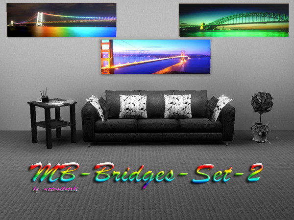 Sims 3 — MB-Bridges-Set-2 by matomibotaki — New painting set with 3 different bridge paintings 2x1, by matomibotaki.