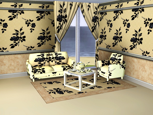 Sims 3 — marcorse_the black rose pattern by marcorse — Two variations of a rose silhouette were used to create this