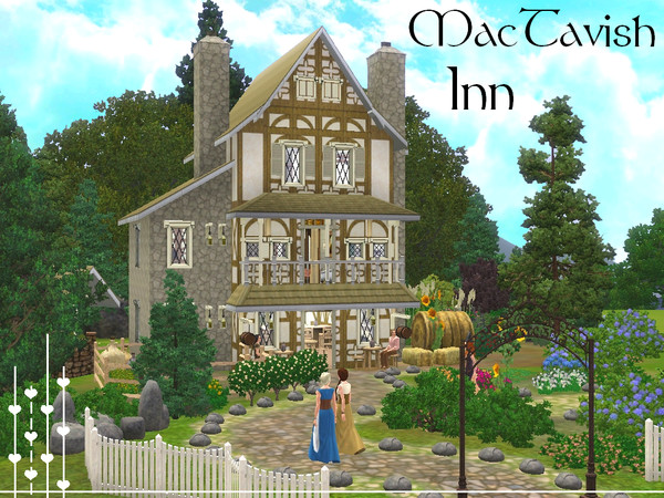 Sims 3 — MacTavish Inn by lilliebou — Hi ! This medieval house is for a family of about 5-6 Sims. First floor : -Inn's