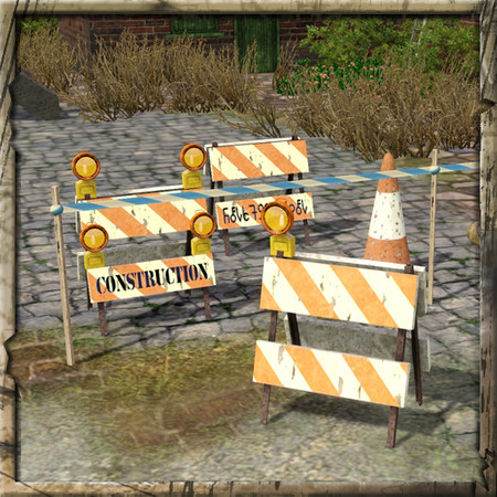Sims 3 — Construction Sign by Cyclonesue — Don't come through here! Make the message even more important by throwing a