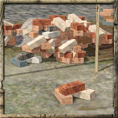 Sims 3 — 3 Bricks by Cyclonesue — A small pile of bricks. Please, NO throwing them at anyone but the Repo-Sim! By