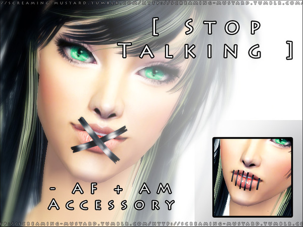 Sims 2 — [ Stop Talking ] - AF + AM Accessory by Screaming_Mustard — Two new gothic tapes to stick over your male/female