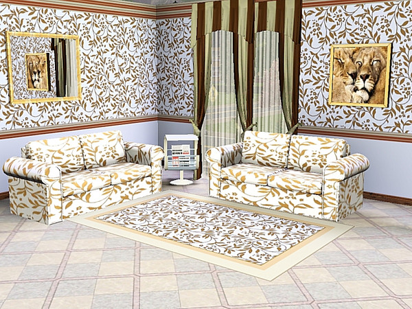 Sims 3 — marcorse_brown willow pattern by marcorse — Graceful willow fronds and tiny little star flowers in a brown on