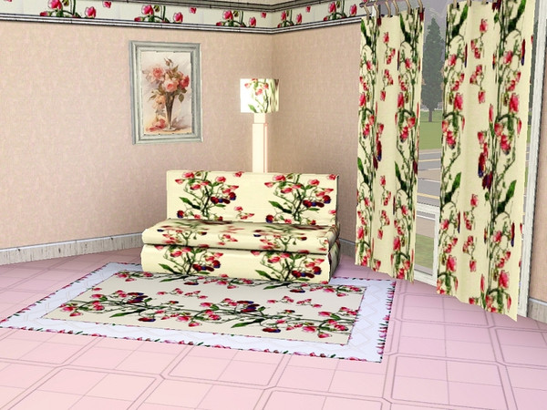 Sims 3 — marcorse_sweety peas patterns by marcorse — A climbing stalk of pink and purple sweet peas in a vertical repeat