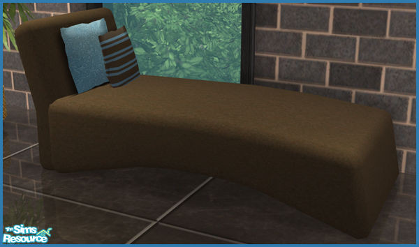Sims 2 — Myre Living Room - Blue - Chaise by sim_man123 — Brown and blue recolor of my Myre Chaise. Requires that mesh to