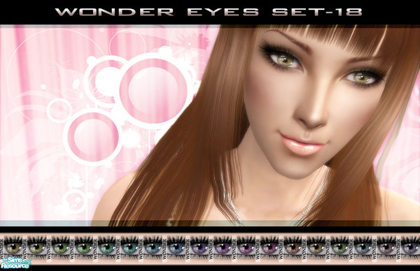 Sims 2 — Wonder Eyes Set-18 by kyna987 — Wonder Eyes Set includes 18 shades of eye colours. Each colour is unique giving
