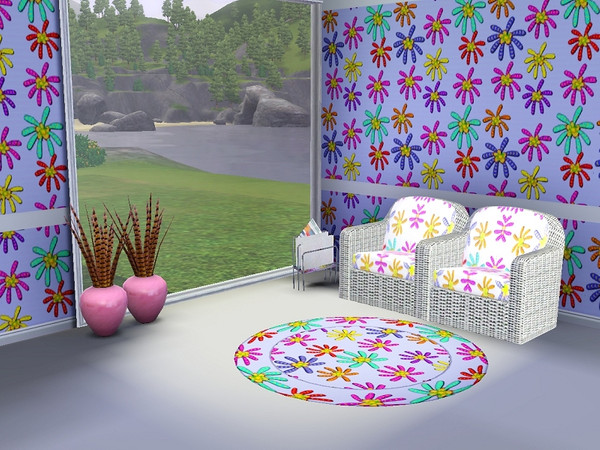 Sims 3 — marcorse_neon brights pattern by marcorse — Novelty geometric flower shapes in neon shades make a cheerful,