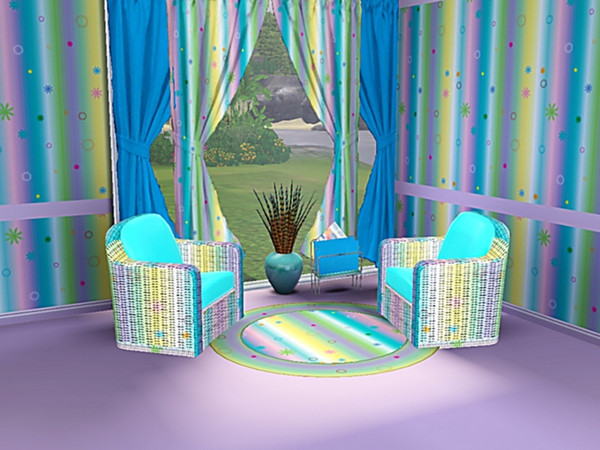 Sims 3 — marcorse_pastel stripes pattern by marcorse — A vertical rainbow of pastel shades, overlaid with 8pointed starry