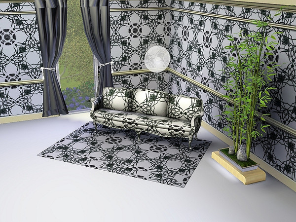 Sims 3 — marcorse_arabesque pattern by marcorse — A rather complicated line drawn abstract pattern, in shades of black,