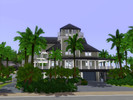Sims 3 — Colonial Beach House by happyyasu092 — A traditional tower-based style house on a beach. Lots of decks two
