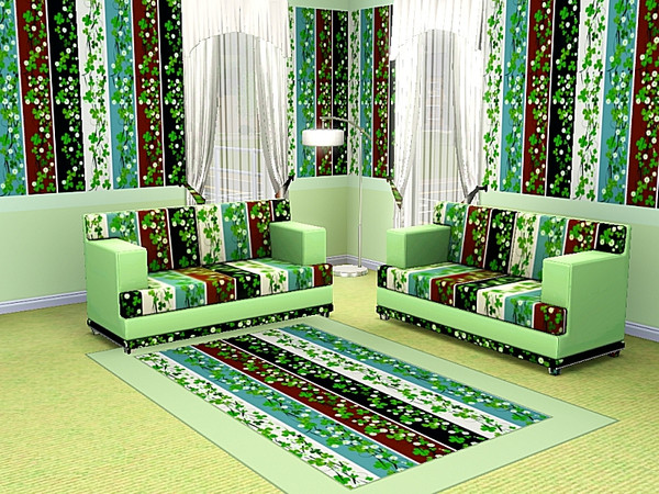 Sims 3 — marcorse_lawn deco pattern by marcorse — Vertical strands of clover and bellis perennis [English daisy] overlaid