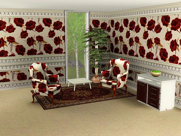 Sims 3 — marcorse_dusky rose pattern by marcorse — A dusky rose bloom features in this repeat pattern in shades of