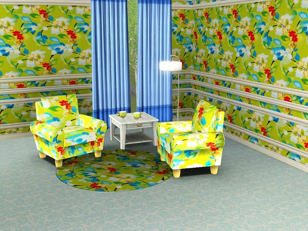 Sims 3 — marcorse_tropicals pattern by marcorse — A splashy, flashy tropical design of flowers and foliage in red, blue