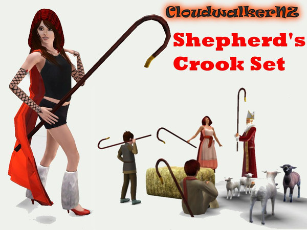 Sims 3 — Shepherd's Crook Set by CloudwalkerNZ2 — Shepherd's Crook Set by CloudwalkerNZ. Available from Child to Elder.