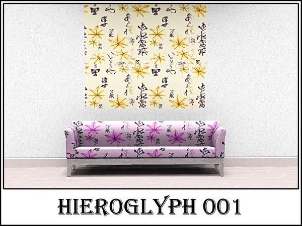 Sims 3 — Hieroglyph 001 pattern by Markesha — Created by Markesha. Recolorable Palette - 1.