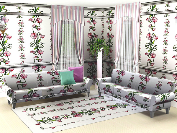 Sims 3 — marcorse_pink pea pattern by marcorse — I simply love sweet peas - so here is another design incorporating this