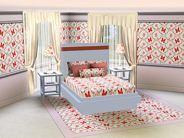 Sims 3 — marcorse_butterfly net pattern by marcorse — A novelty pattern featuring butterflies and roses, each within a