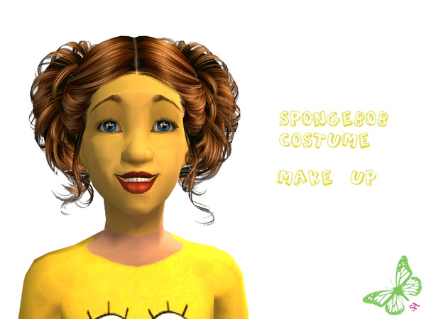Sims 2 — SpongeBob Costume - Make Up by sinful_aussie — SpongeBob Squarepants costume for girls. With yellow face paint.