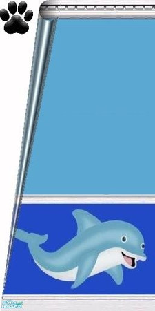 Sims 2 — 2 Tone Blue Dolphins Nursery - 2 Tone Blue W Dolphin Wall by MinnieMinPin — 