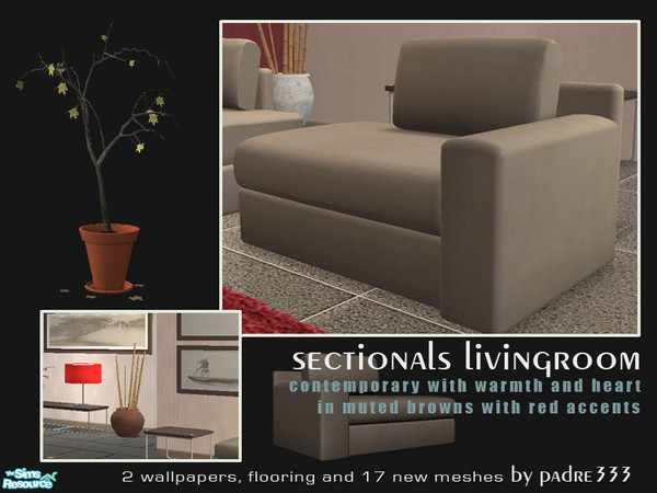Sims 2 — Sectionals Livingroom - Sectional 1 Seater Livingchair 02 by Padre — A contemporary, warm and inviting