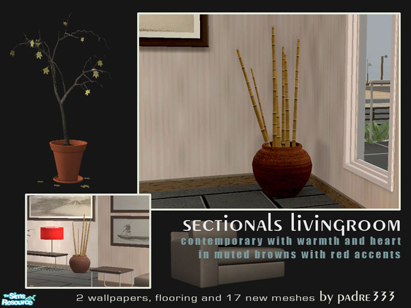 Sims 2 — Sectionals Livingroom - Sectional Pot of Bamboo by Padre — A contemporary, warm and inviting livingroom in muted