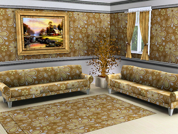 Sims 3 — marcorse_retro goldy pattern by marcorse — Another retro daisy pattern - this one featuring a random repeat of