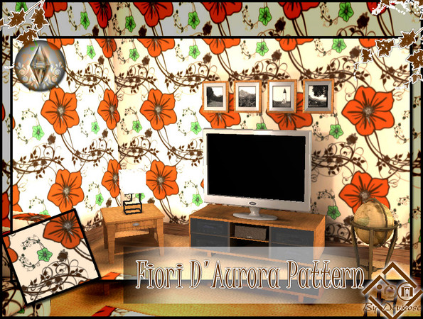 Sims 3 — Fiori di Aurora Pattern by Devirose — by Devirose-created using EA's 'Create a Pattern'.'-Textures is my digital